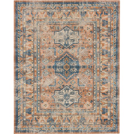 Karastan Zula Haykota Terracotta/Rust Blue